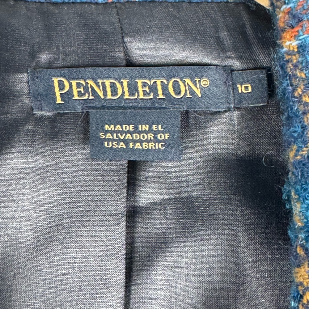 Pendleton Wool Mohair Blend Tweed Jacket Peacoat … - image 8